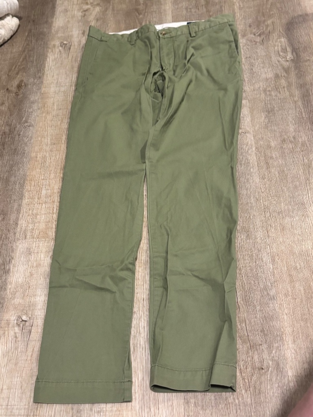 Polo Ralph Lauren Olive Army Green Chino Classic Fit Trouser Size 32x34 - Picture 3 of 4